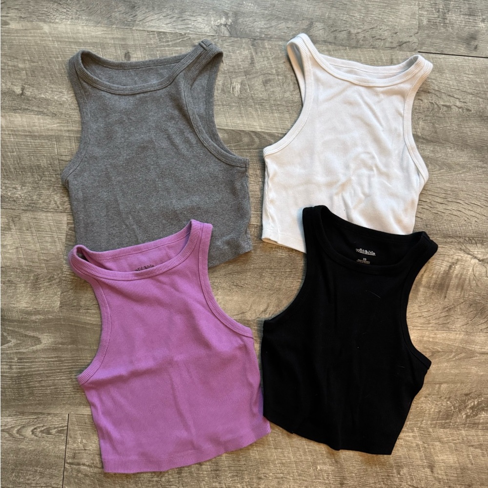 Wild Fable Cropped Tank Top Set - Gray, White,  Purple, Black